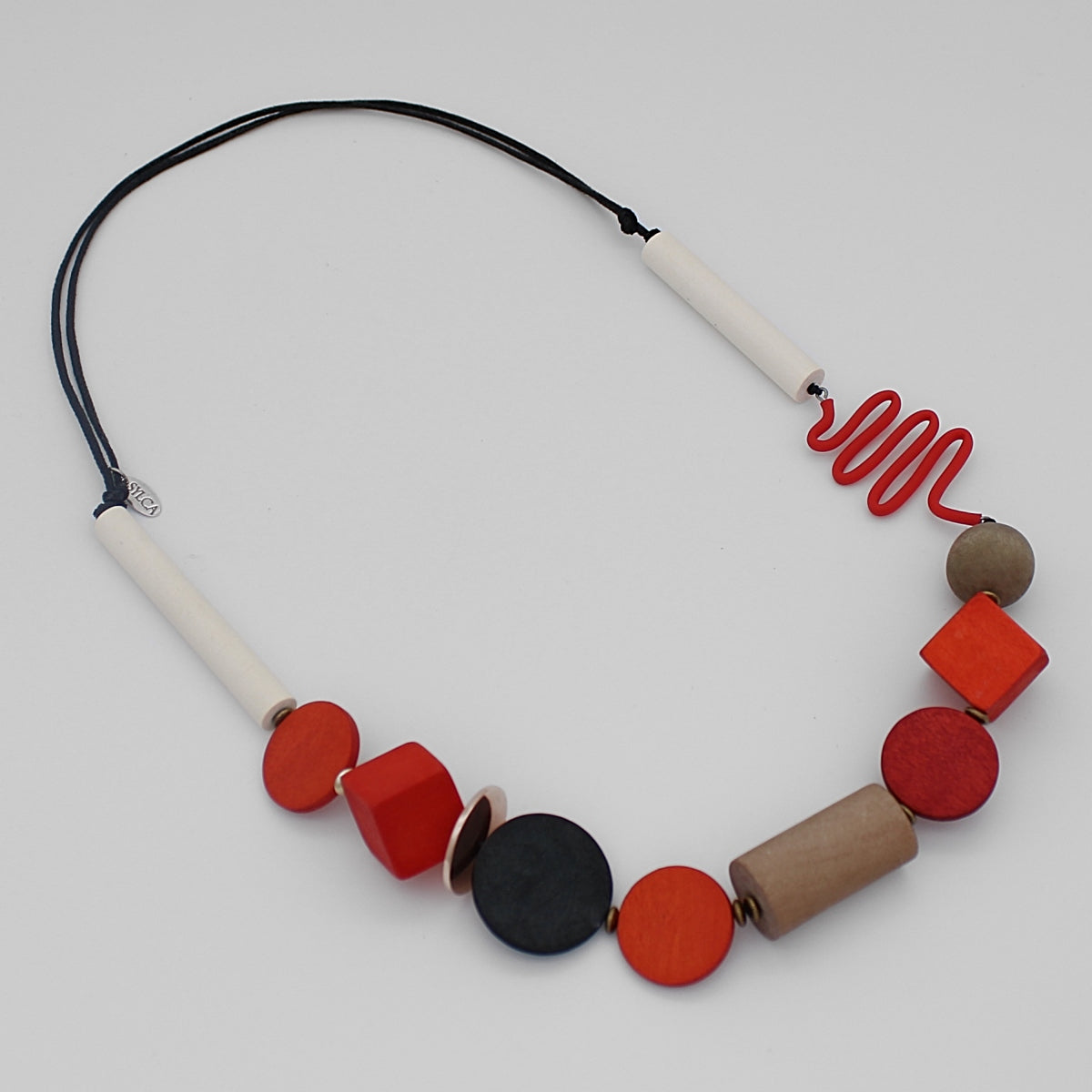 Red Toned Geometric Jordi Necklace