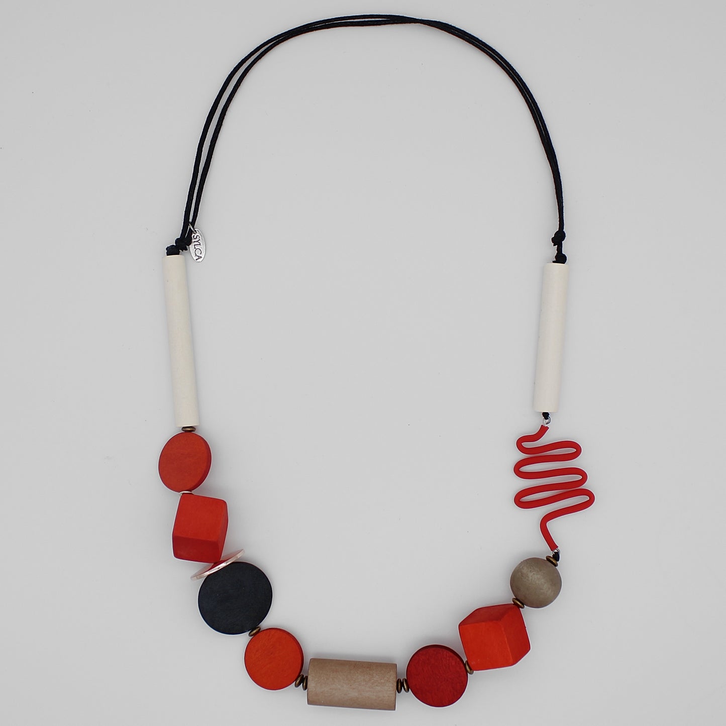 Red Toned Geometric Jordi Necklace