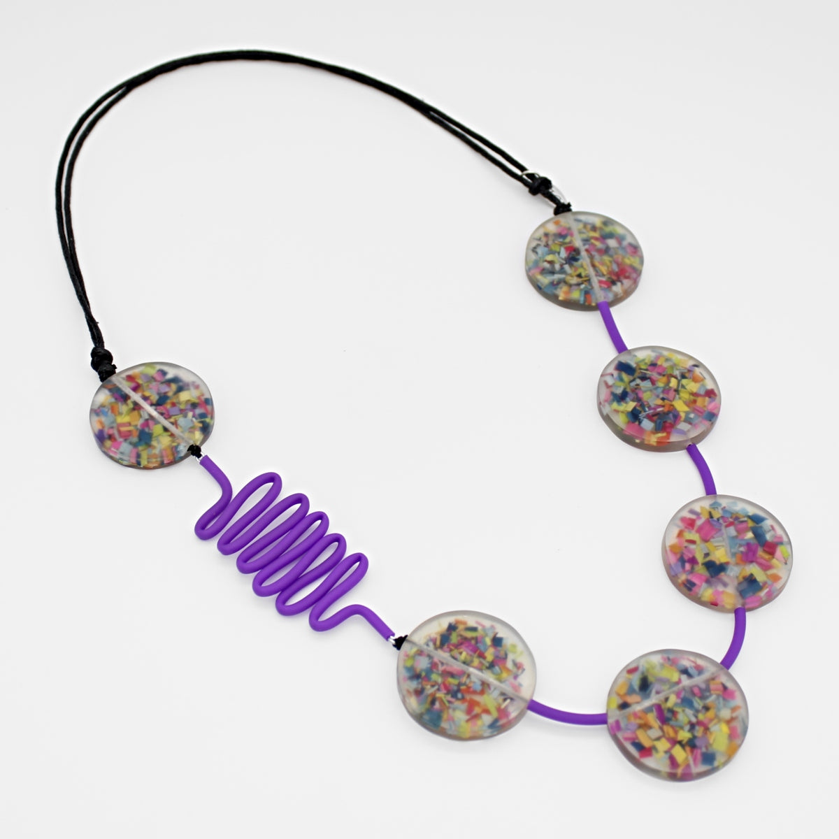 Purple Confetti Statement Necklace