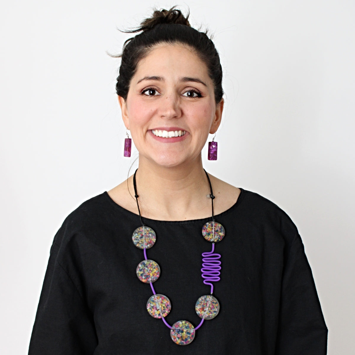Purple Confetti Statement Necklace