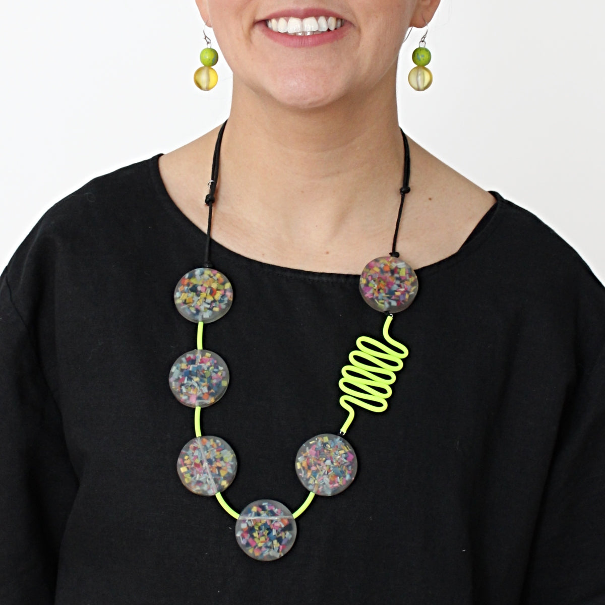 Yellow Confetti Statement Necklace
