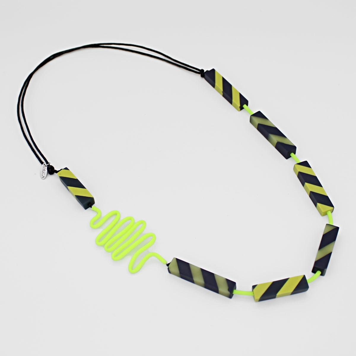 Vibrant Lime and Navy Statement Necklace