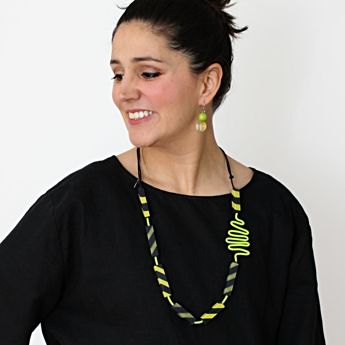 Vibrant Lime and Navy Statement Necklace