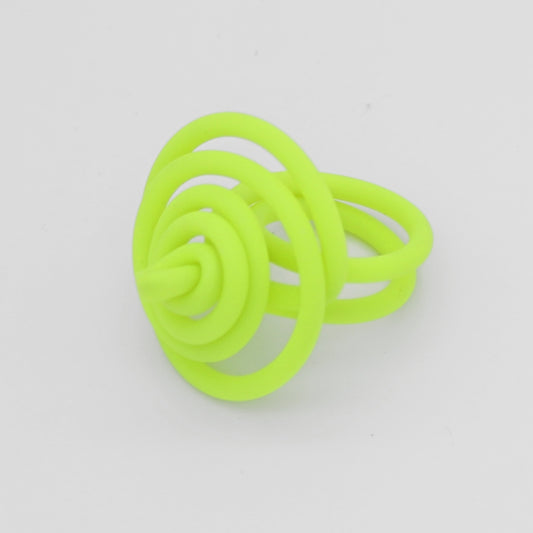 Neon Yellow Cefalu Swirl Ring