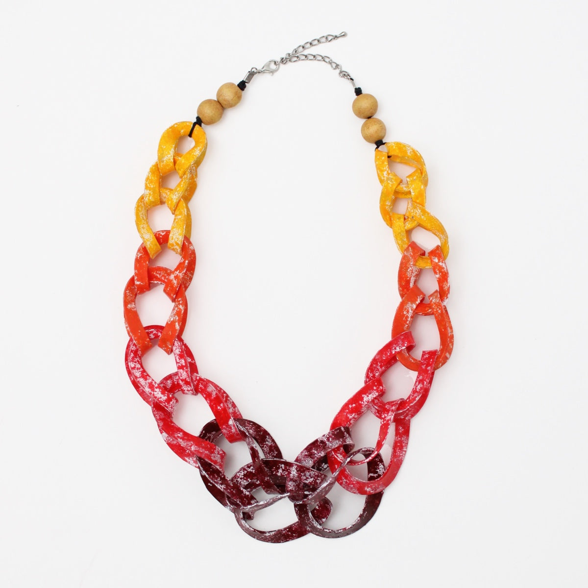 Red Ombre Marleigh Link Statement Necklace - Sylca Designs - Chunky Jewelry