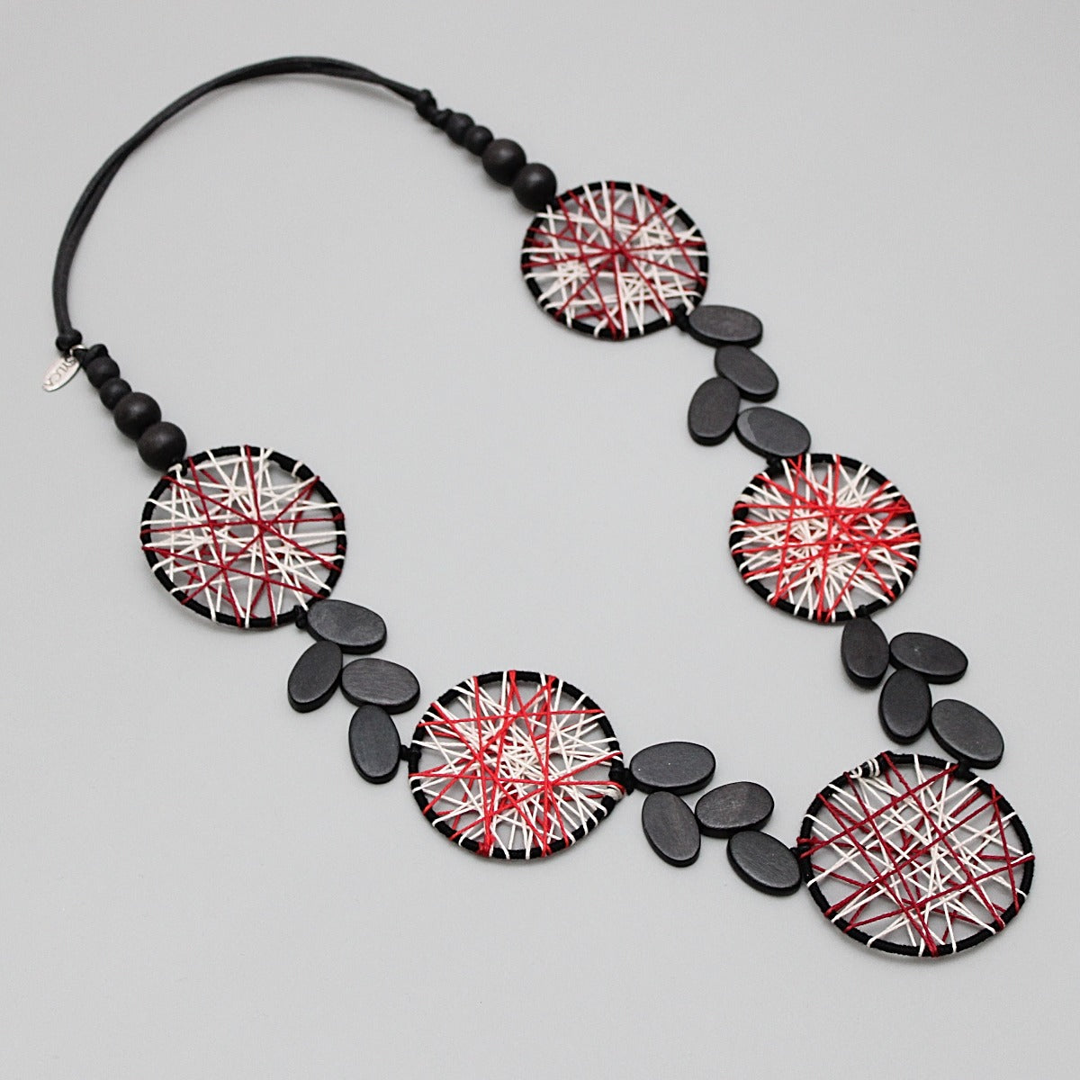 Red Disc Abby Necklace - Sylca Designs - Chunky Jewelry