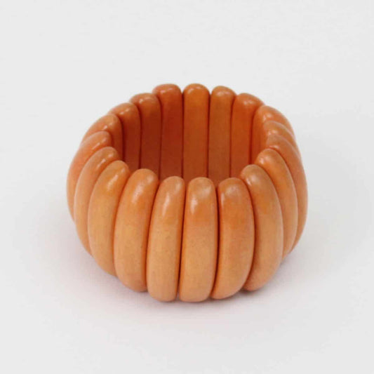 Orange Wooden Gia Bracelet - Sylca Designs - Chunky Jewelry