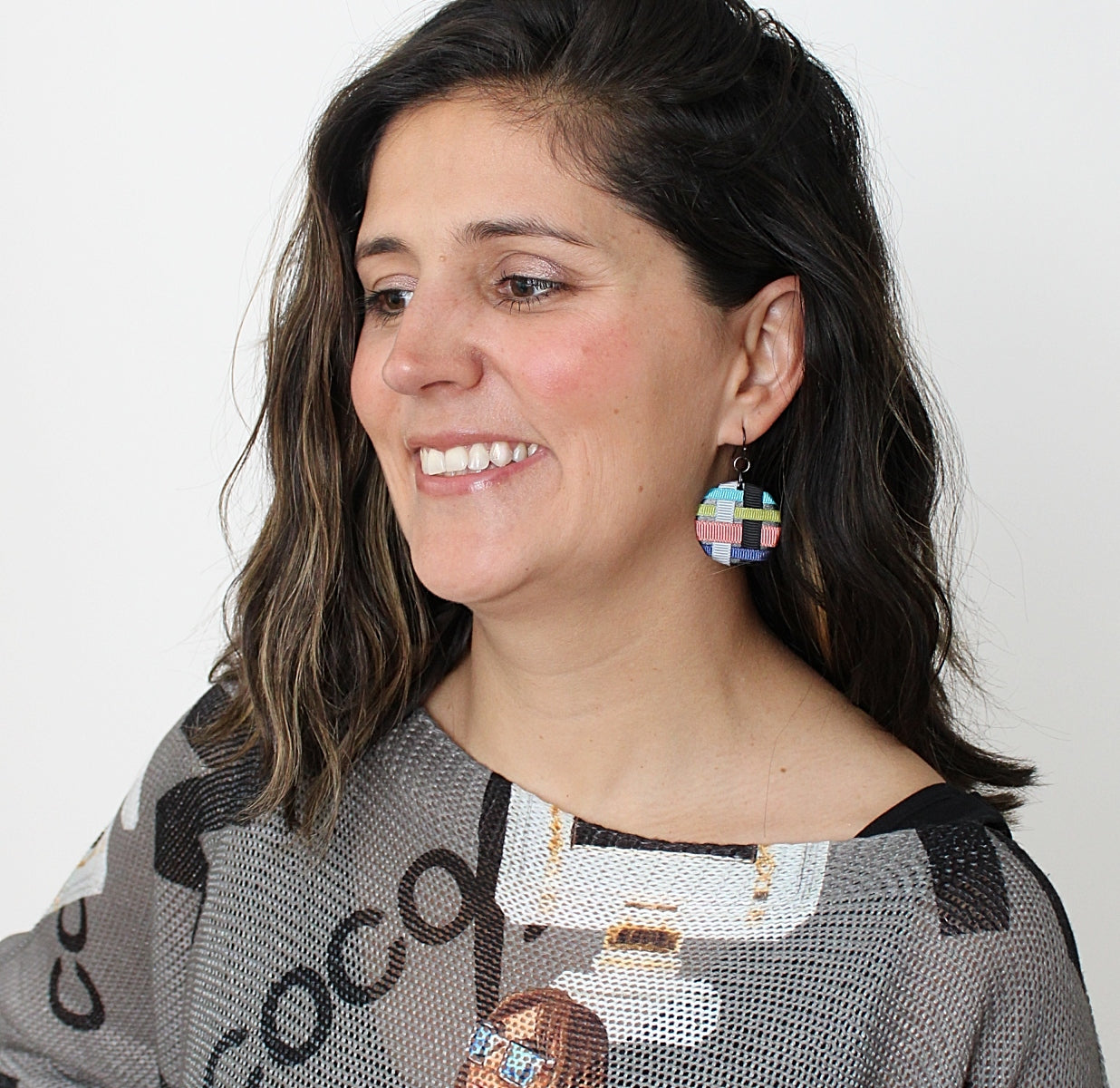 Multi Fiona Disc Earrings