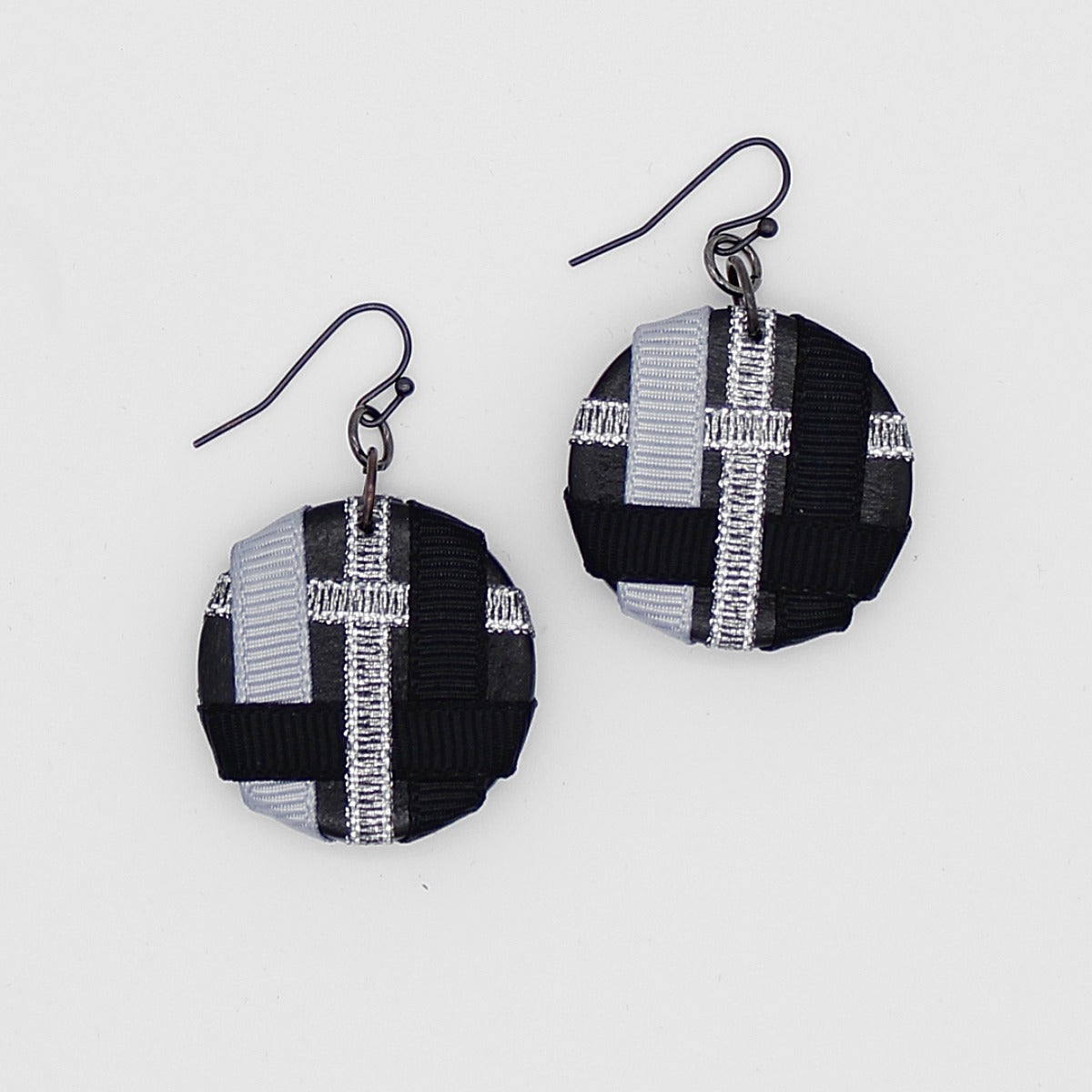 Grey Fiona Disc Earrings