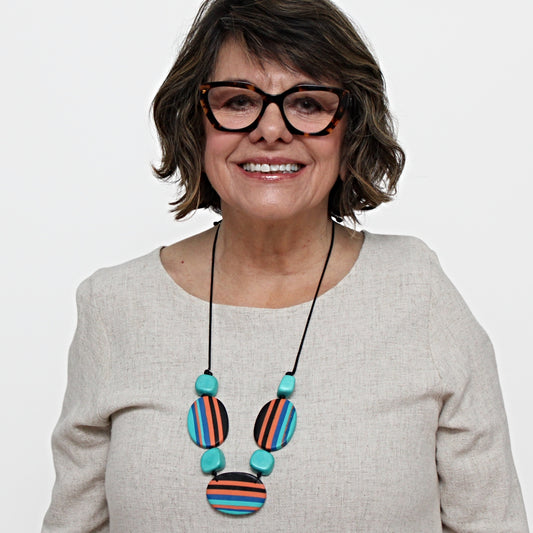 Multi Color Oval Darcy Necklace - Sylca Designs - Chunky Jewelry