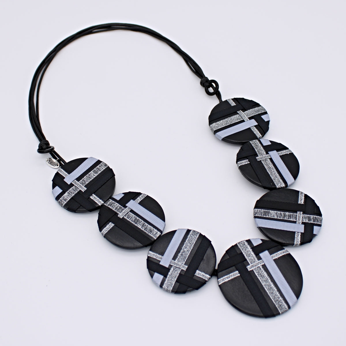 Silver Jana Circle Ribbon Necklace