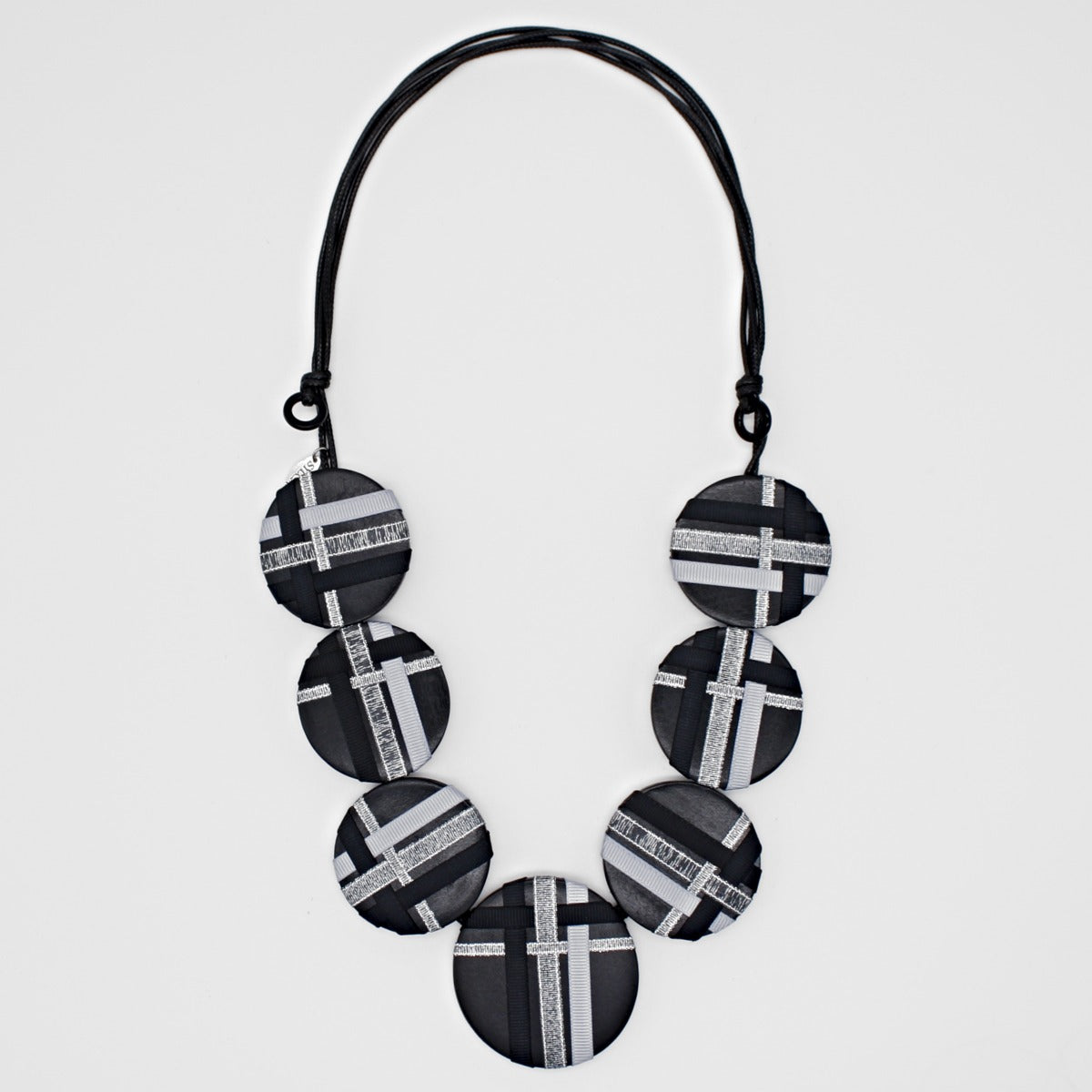 Silver Jana Circle Ribbon Necklace - Sylca Designs - Chunky Jewelry