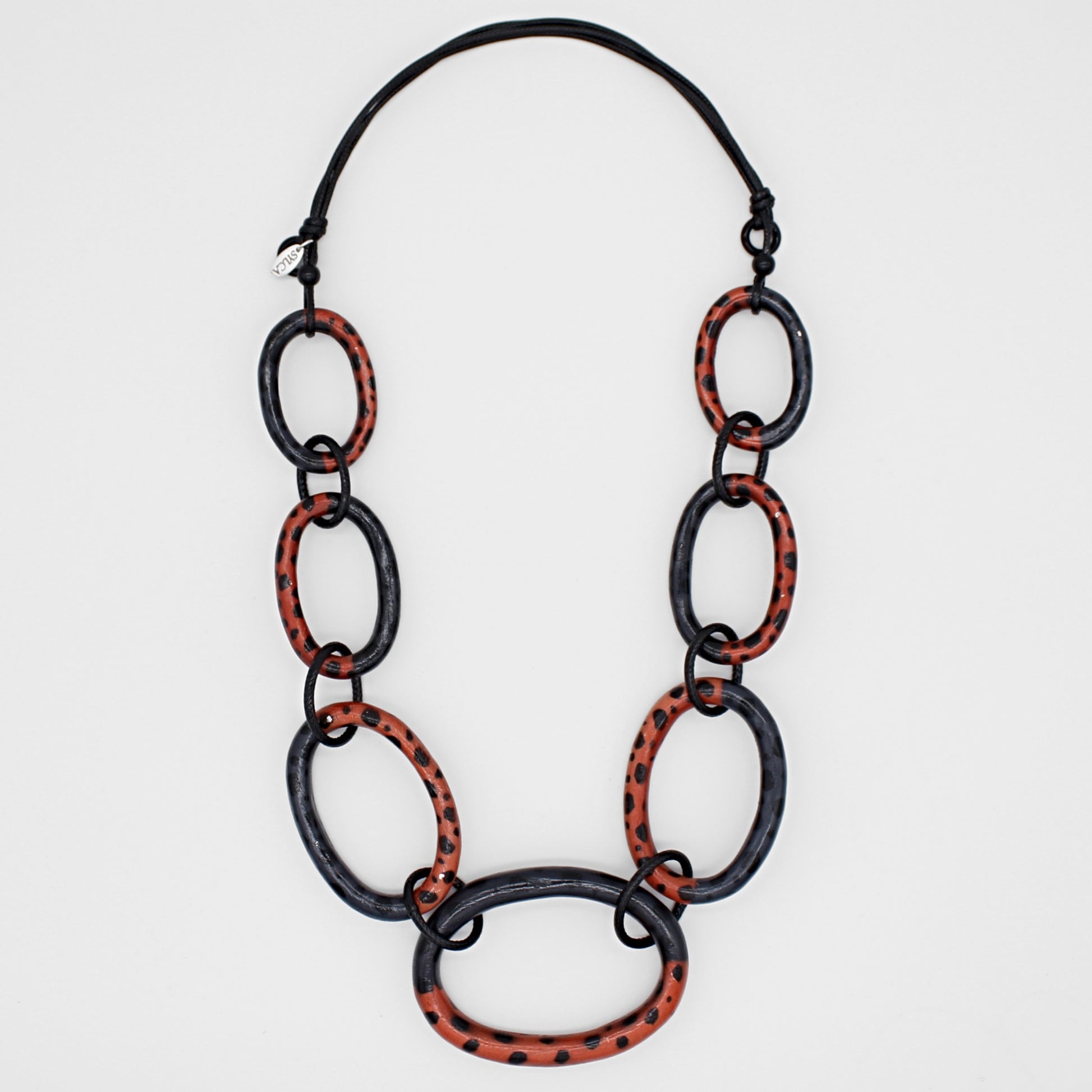 Sunset Orange Aubrey Link Necklace - Sylca Designs - Chunky Jewelry