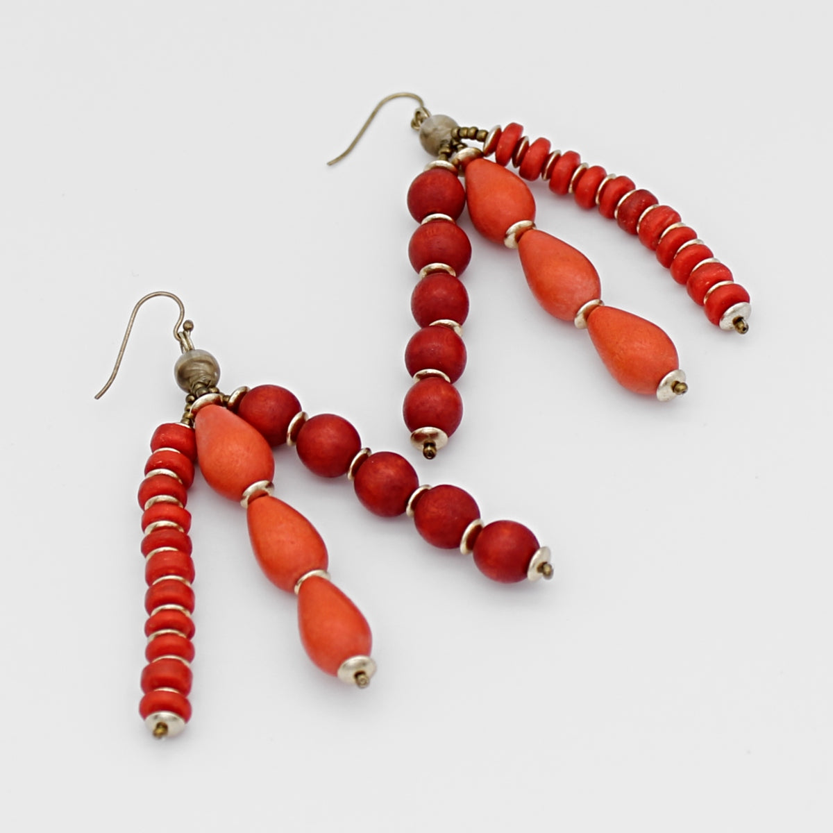 Orange Multi Strand Simone Earrings