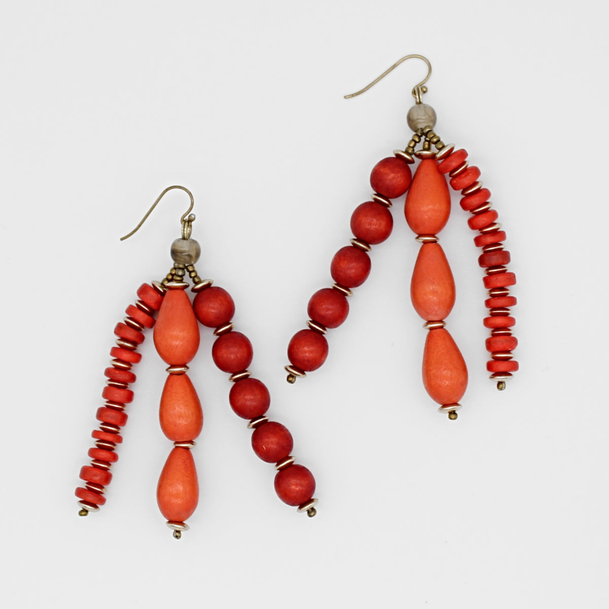 Orange Multi Strand Simone Earrings