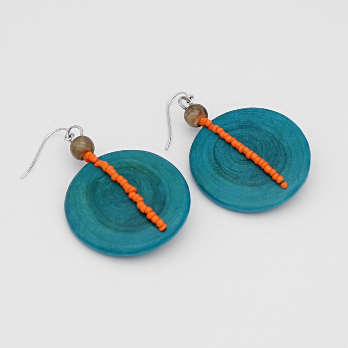 Round Teal Gisele Earrings