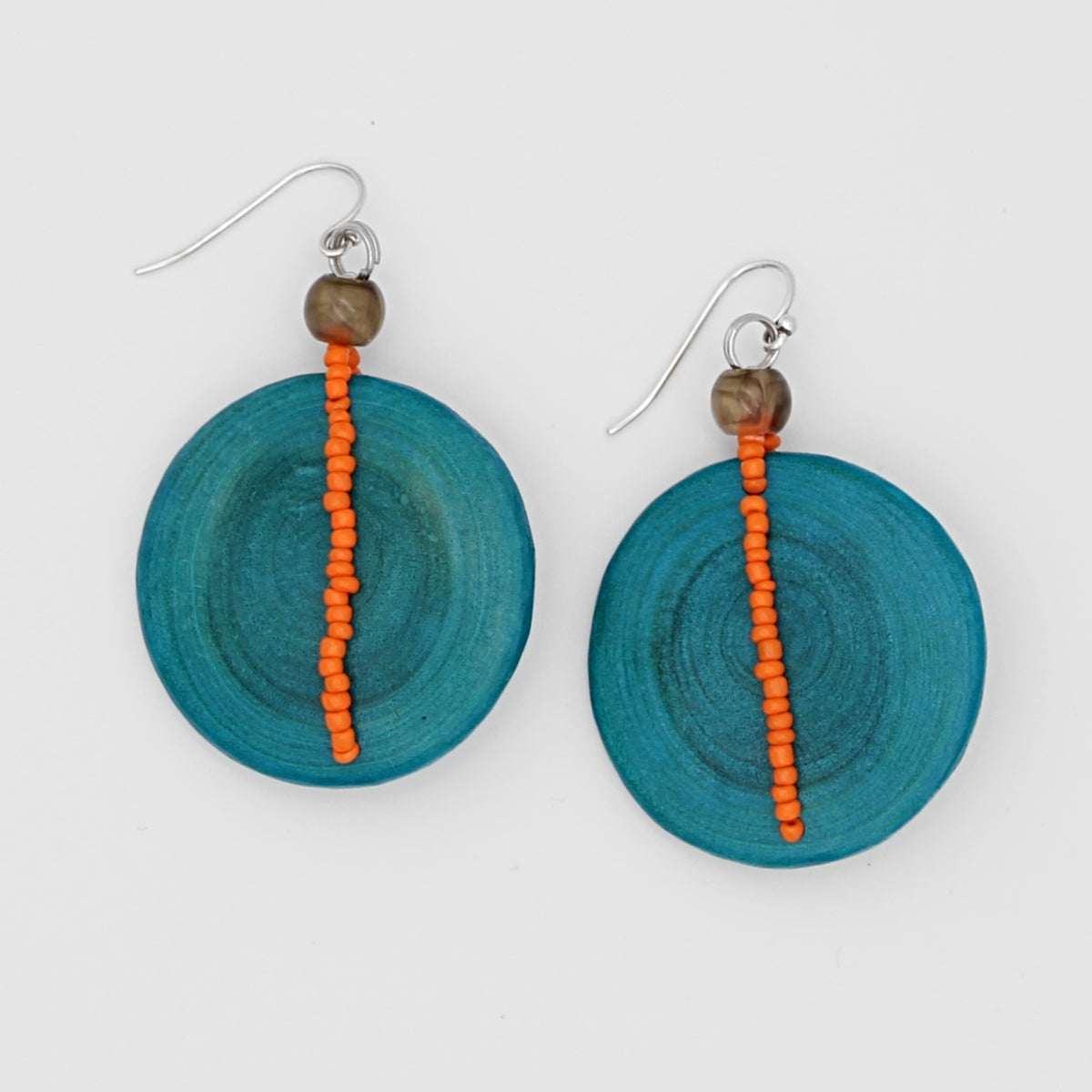 Round Teal Gisele Earrings