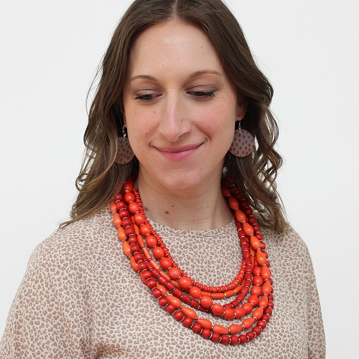 Orange Multi Strand Simone Necklace