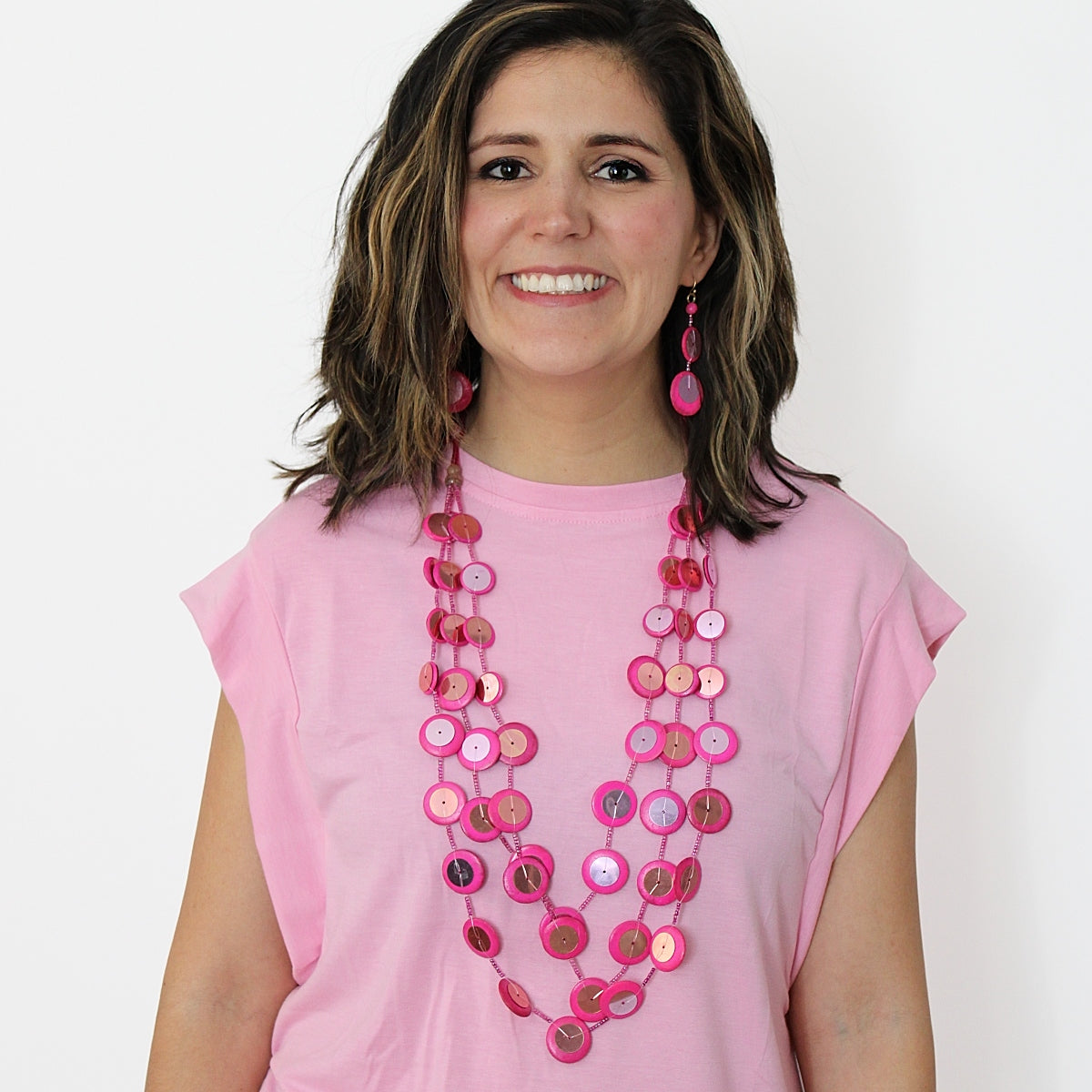 Fuchsia Iridescent Arabella Necklace