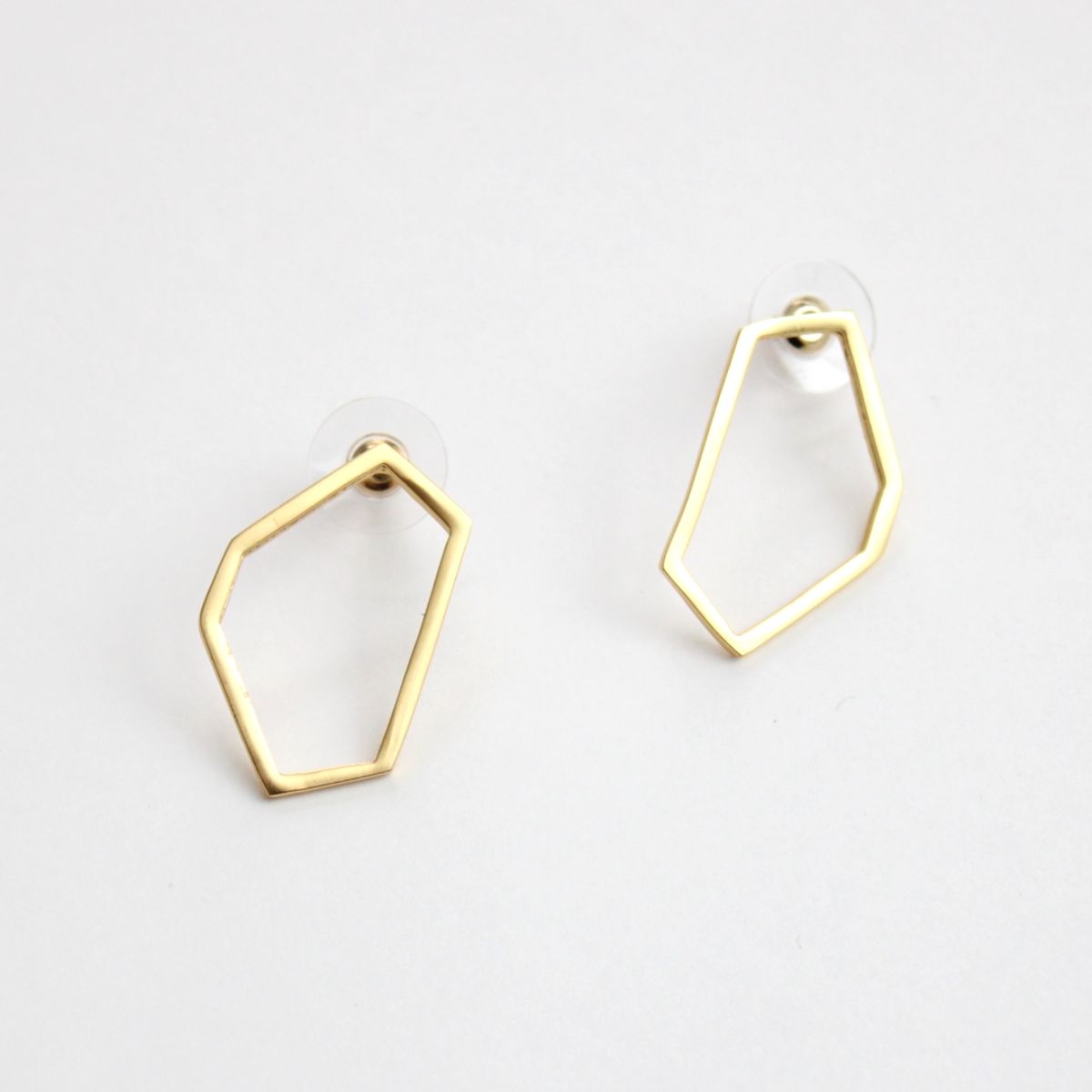gold plated hexagon Earrings
