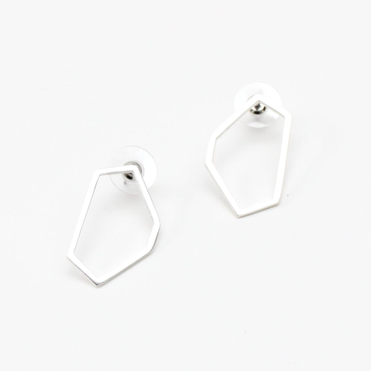 Silver plated hexagon Earrings
