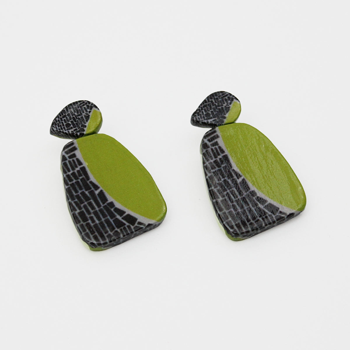 Lime Geometric Decoupage Oakley Earrings