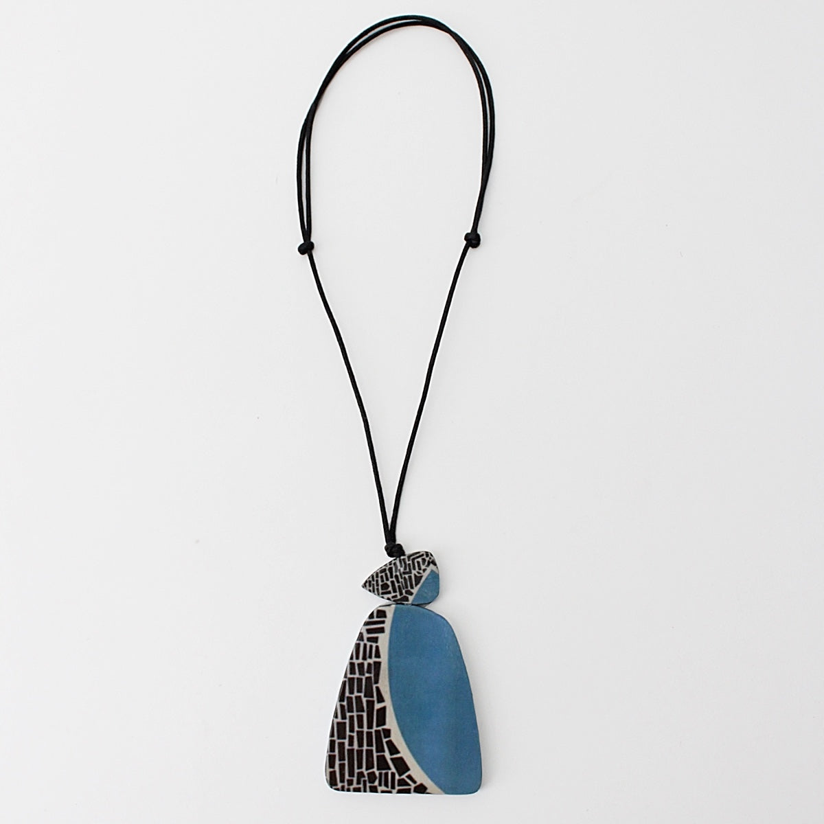 Blue Geometric Decoupage Oakley Pendant