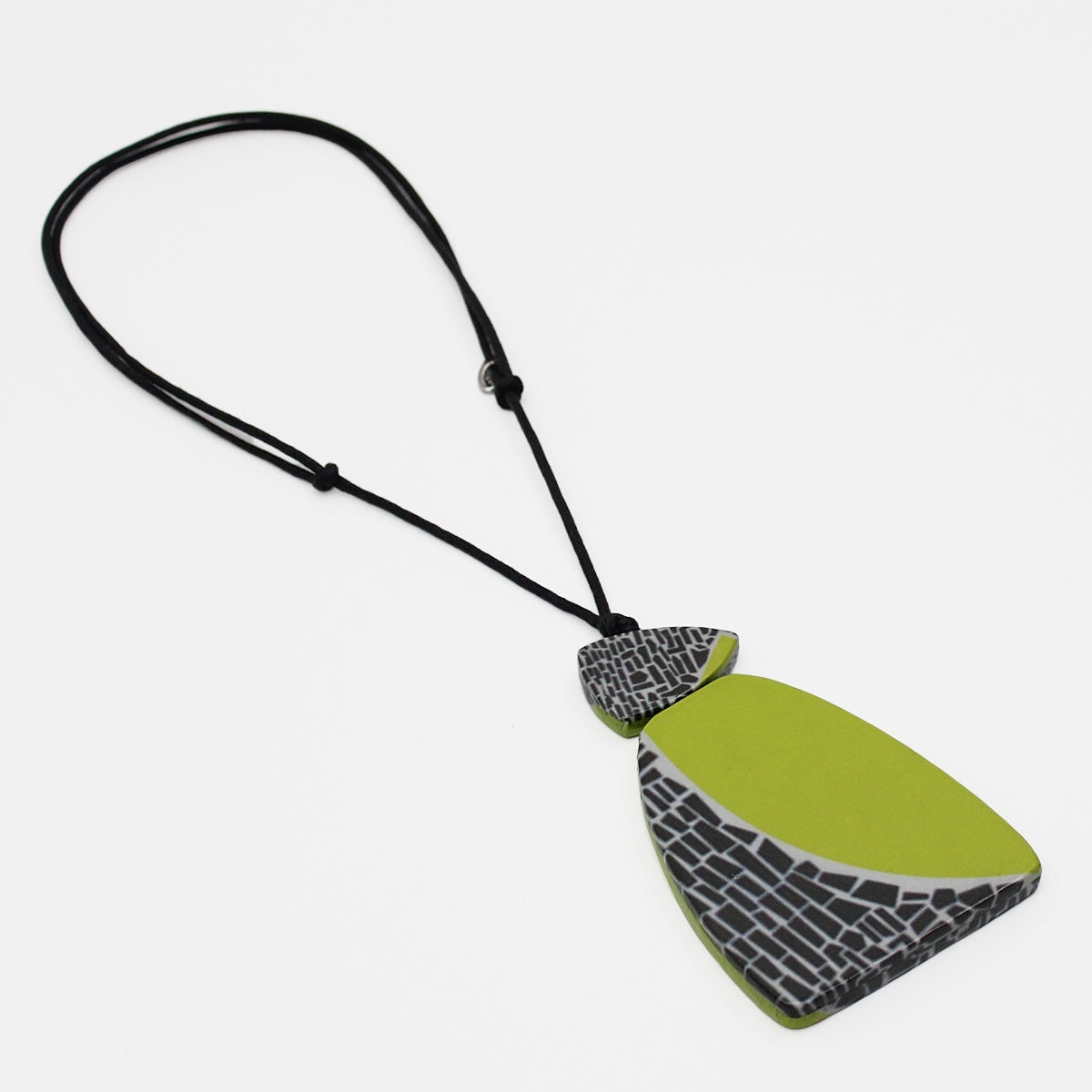 Lime Geometric Decoupage Oakley Pendant