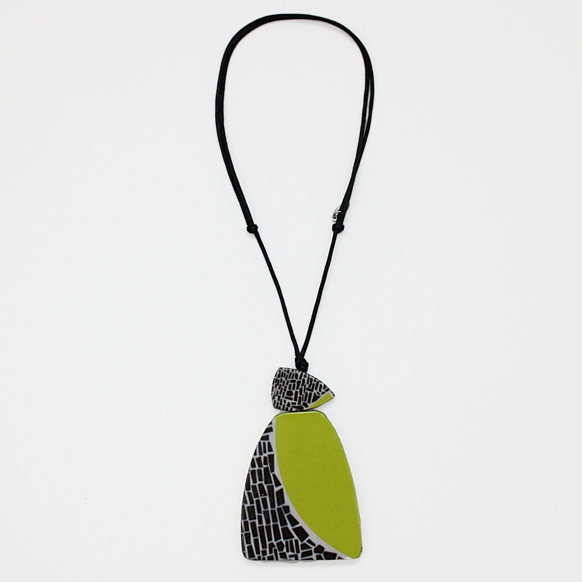 Lime Geometric Decoupage Oakley Pendant