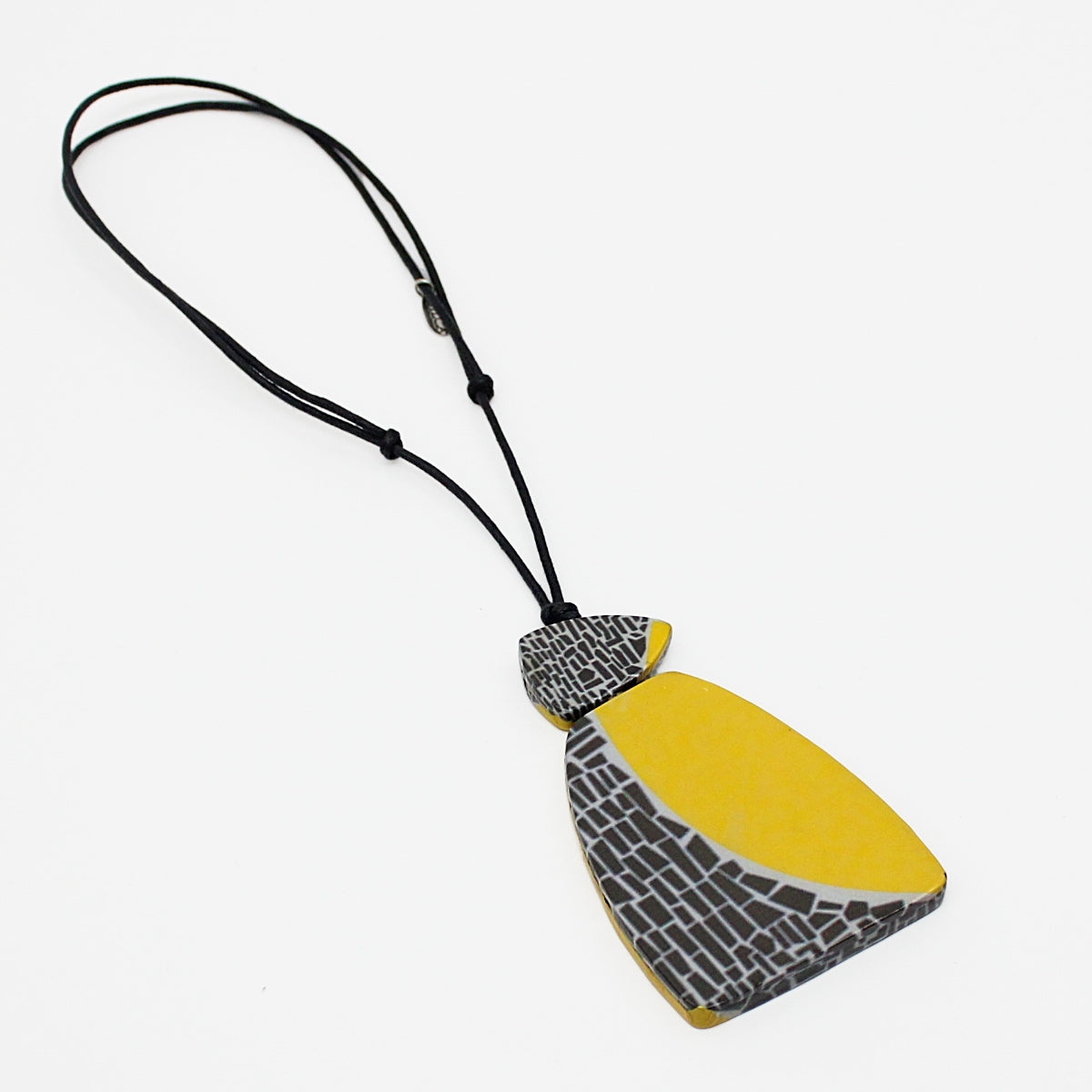 Yellow Geometric Decoupage Oakley Pendant