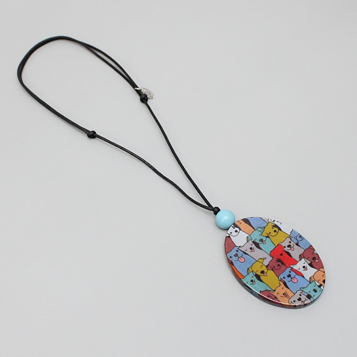 Multi Color Decoupage Dog Pendant