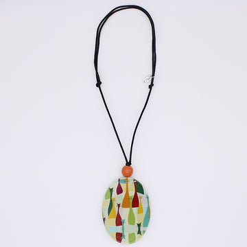 Abstract Decoupage Cat Pendant - Sylca Designs - Chunky Jewelry