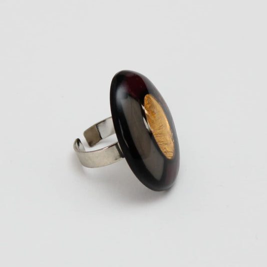 Gold & Grey Statement Ring by Sylca - Sylca Designs - Chunky Jewelry