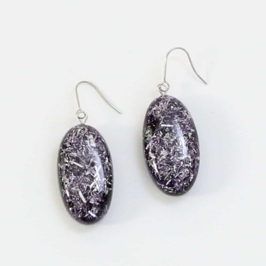 Deep Purple Speckled Thea Earring - Sylca Designs - Chunky Jewelry