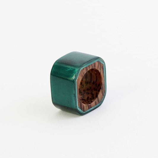 Teal Square Ring by Sylca - Sylca Designs - Chunky Jewelry