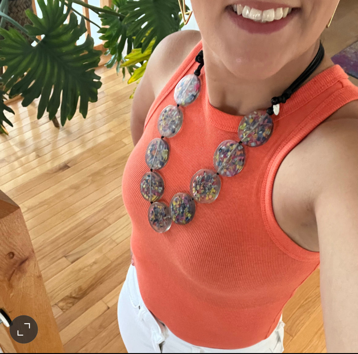 Round Confetti Statement Necklace