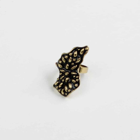 Brass Geometric Statement Ring - Sylca Designs - Chunky Jewelry