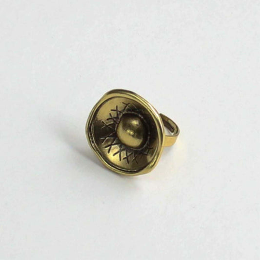 Statement Brass Ring by Sylca - Sylca Designs - Chunky Jewelry