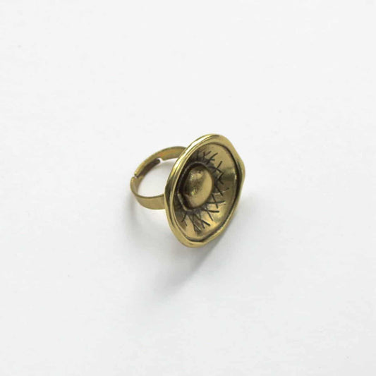 Statement Brass Ring by Sylca - Sylca Designs - Chunky Jewelry