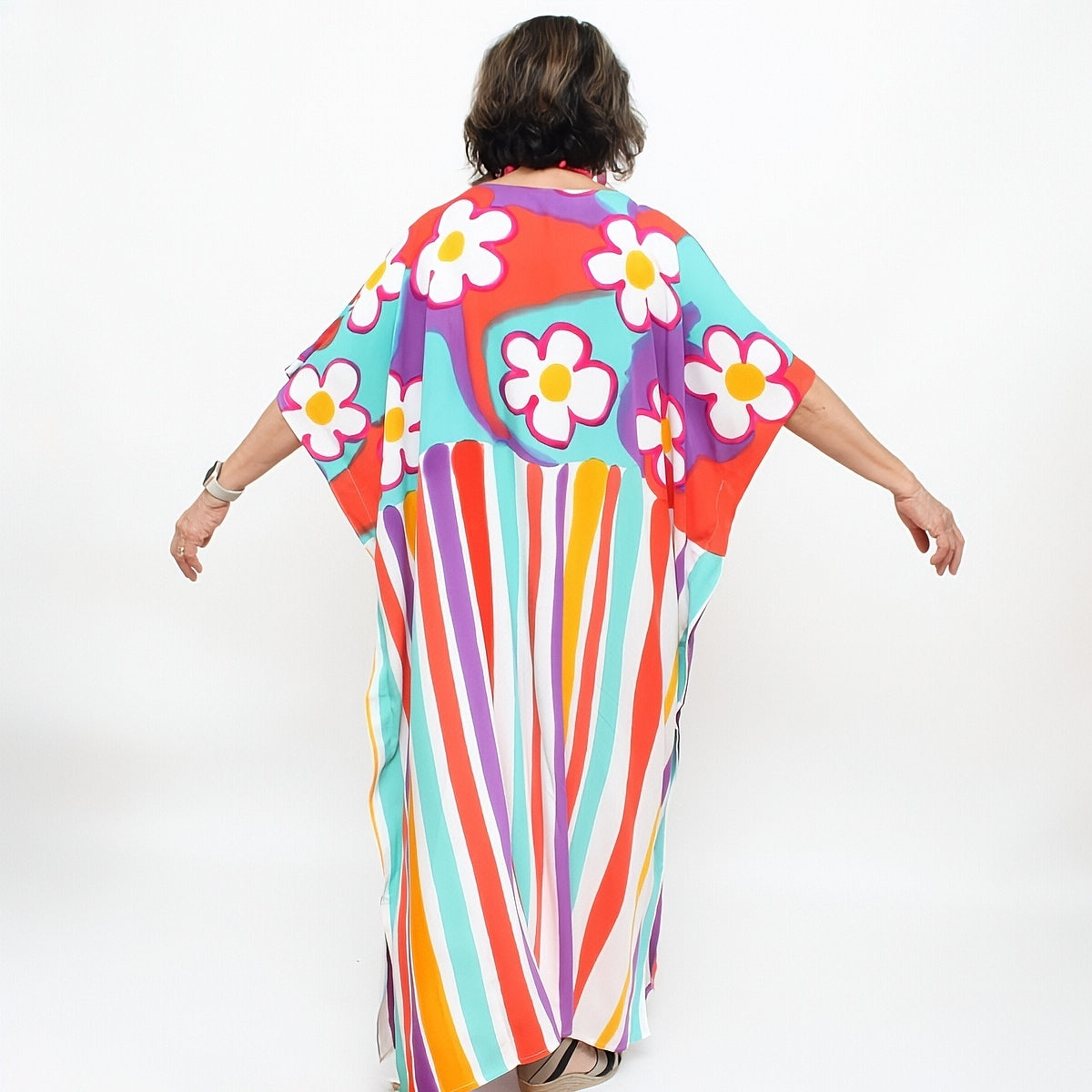 All the Flowers Bright Colored Kaftan