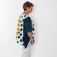 Lime and Blue Artistic Jewel Blouse