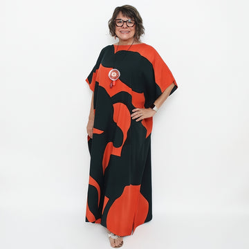 Orange Modern Sunset Kaftan
