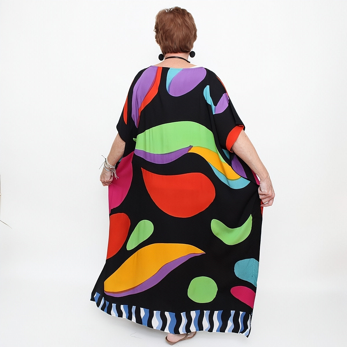 Multi-Color Dramatic Jewel Tone Kaftan