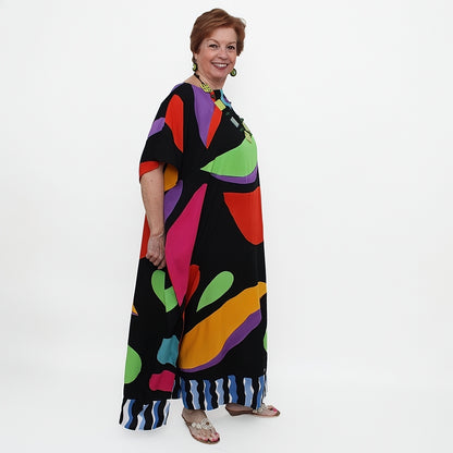 Multi-Color Dramatic Jewel Tone Kaftan