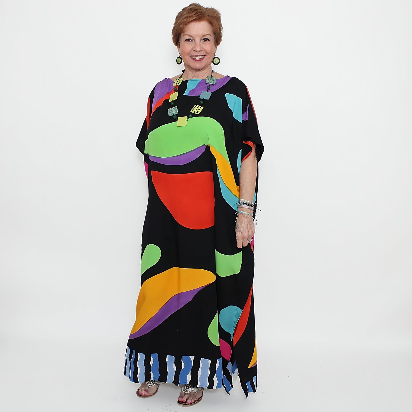 Multi-Color Dramatic Jewel Tone Kaftan