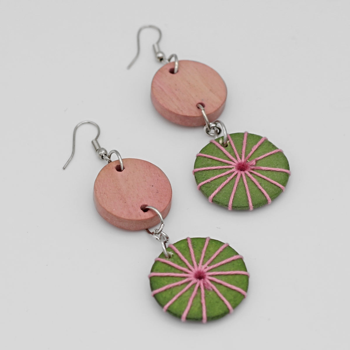 Green and Pink Leilani Earrings