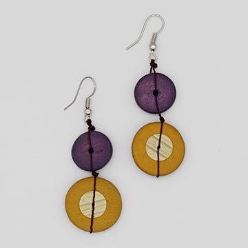 Purple and Mustard Tatum Earrings