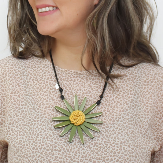 Olive Amaya Flower Statement Necklace