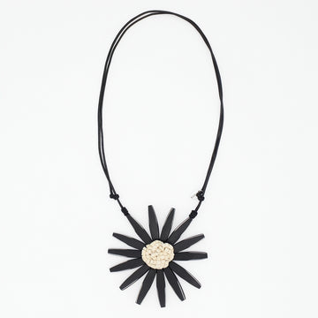 Black Amaya Flower Statement Necklace