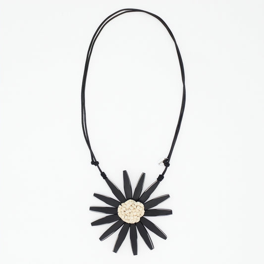 Black Amaya Flower Statement Necklace